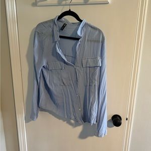 Zara light blue button up top